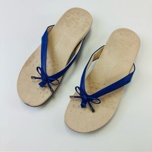 Vionic blue slip on sandal Womens Size 12 Royal Bella II comfort thong Orthotic